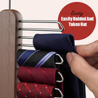Tie Hanger,Tie Organizer for Closet 20 Storage Capacity,Wooden Necktie Organizer Tie Holder,360 Degree Rotating Accessory Organizers for Tie,Belt,Scarf
