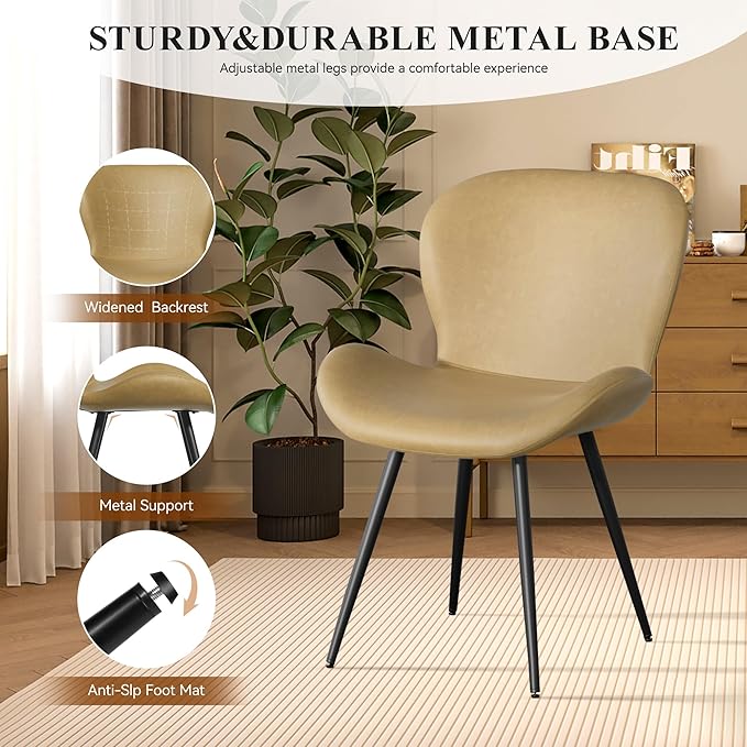 Nalupatio Dining Chairs Set of 4, Modern Dining Room Chairs Comfy Backrest Th...