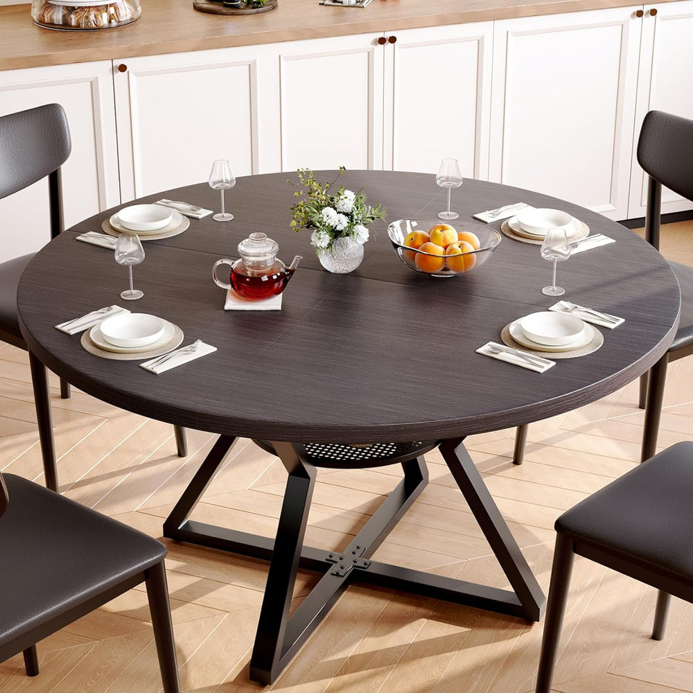 Concho 55" Round Dining Room Table for 6-8,Circle Kitchen Dining Dinner ...