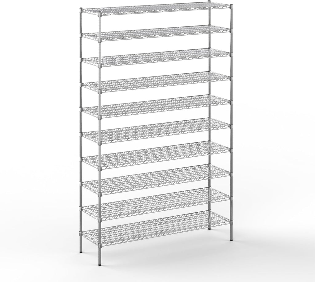 18" Deep x 60" Wide x 96" Height Wire Shelving Kit | 10-Tier | NSF Commercial Storage Rack Unit