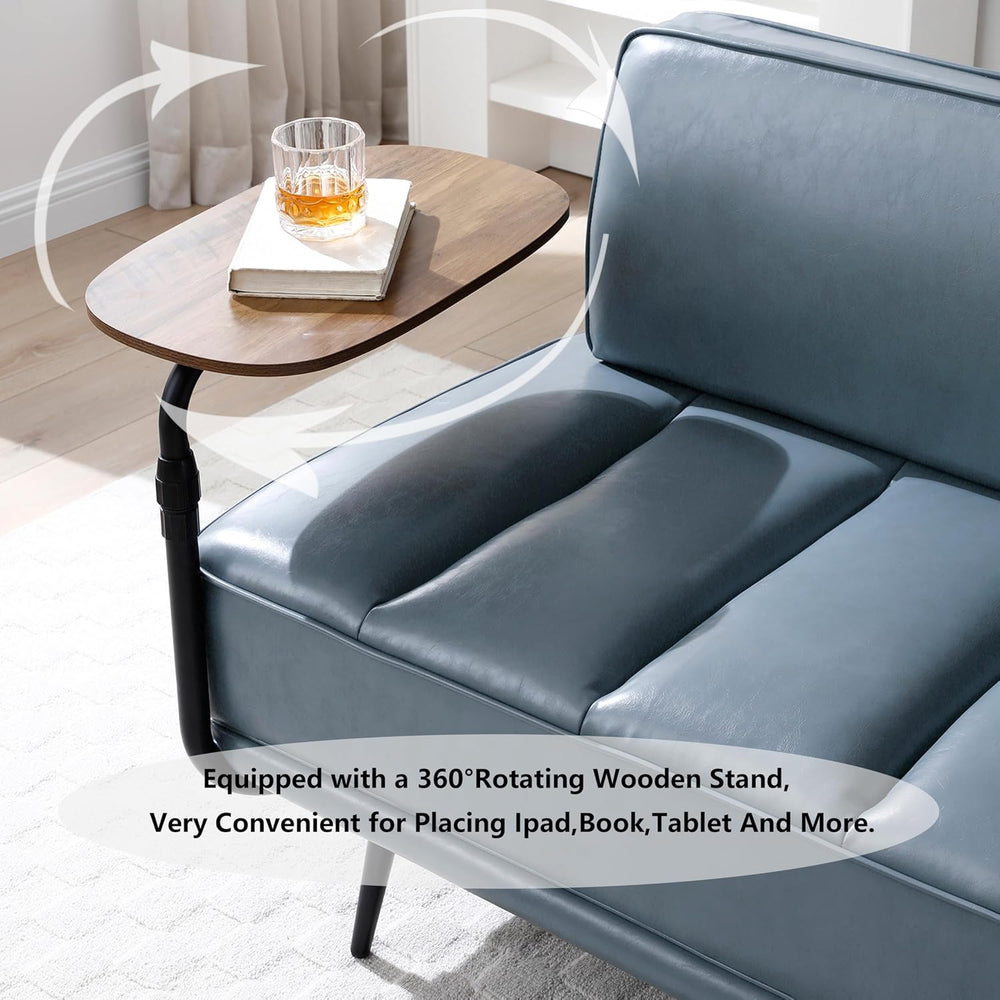 Aoowow PU Leather Ottoman Bench for Living Room,55" Channel Tufetd Small...
