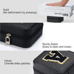 Parima Travel Jewelry Organizer for Women | Necklace, Earring, Ring Organizer | Women's Travel Gifts - Letter V, Black