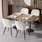 Dining Chairs Set of 6 Modern Velvet Dining Room Chairs Upholstered Dining Chairs with Thick Cushions Metal Legs Armless Back Chair for Kitchen and Living Room Cream