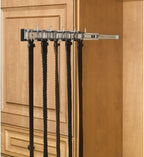 Rev-A-Shelf BRC-14CR 14-Inch Wall Mounted Pullout Closet Belt and Scarf Organization Rack Accessories Holder Hanger with 9 Hooks, Chrome (2 Pack)