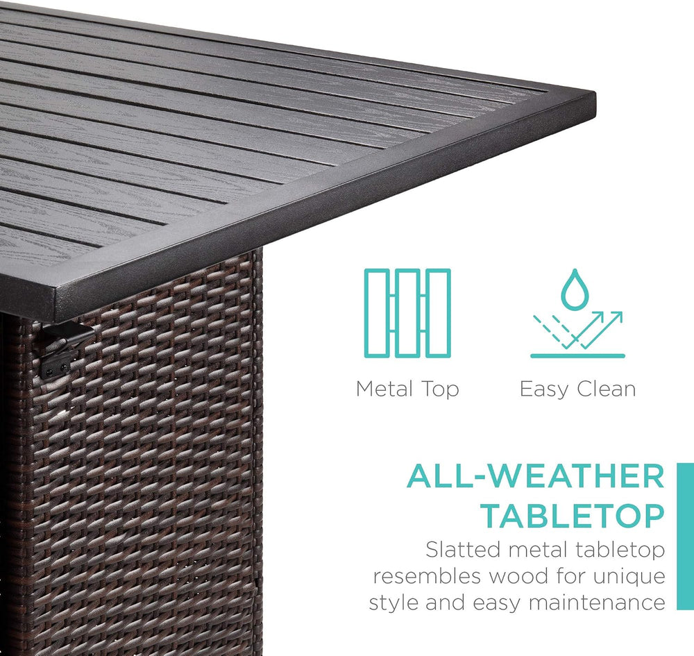 Best Choice Products 5-Piece Outdoor Wicker Bar Table Set for Patio, Poolside...