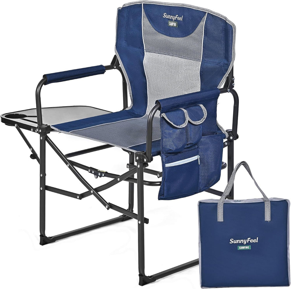 SUNNYFEEL Oversized Camping Chair Portable Directors Chairs with Side Table |...