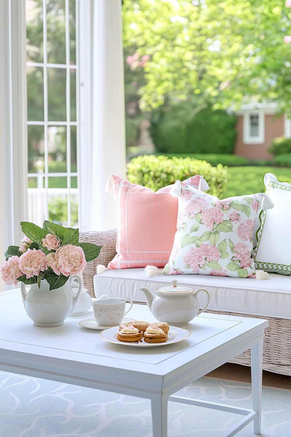 Hofdeco Premium Coastal Patio Indoor Outdoor Throw Pillow Cover Only, 18&quot...