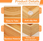 BAMEOS Bamboo Silverware Drawer Organizers, 11.9 inch Utensil Drawer Organizer for Kitchen Drawers, 7 Slots Total Large Flatware Organizer for Knives Cutlery Spoons Forks (Natural)