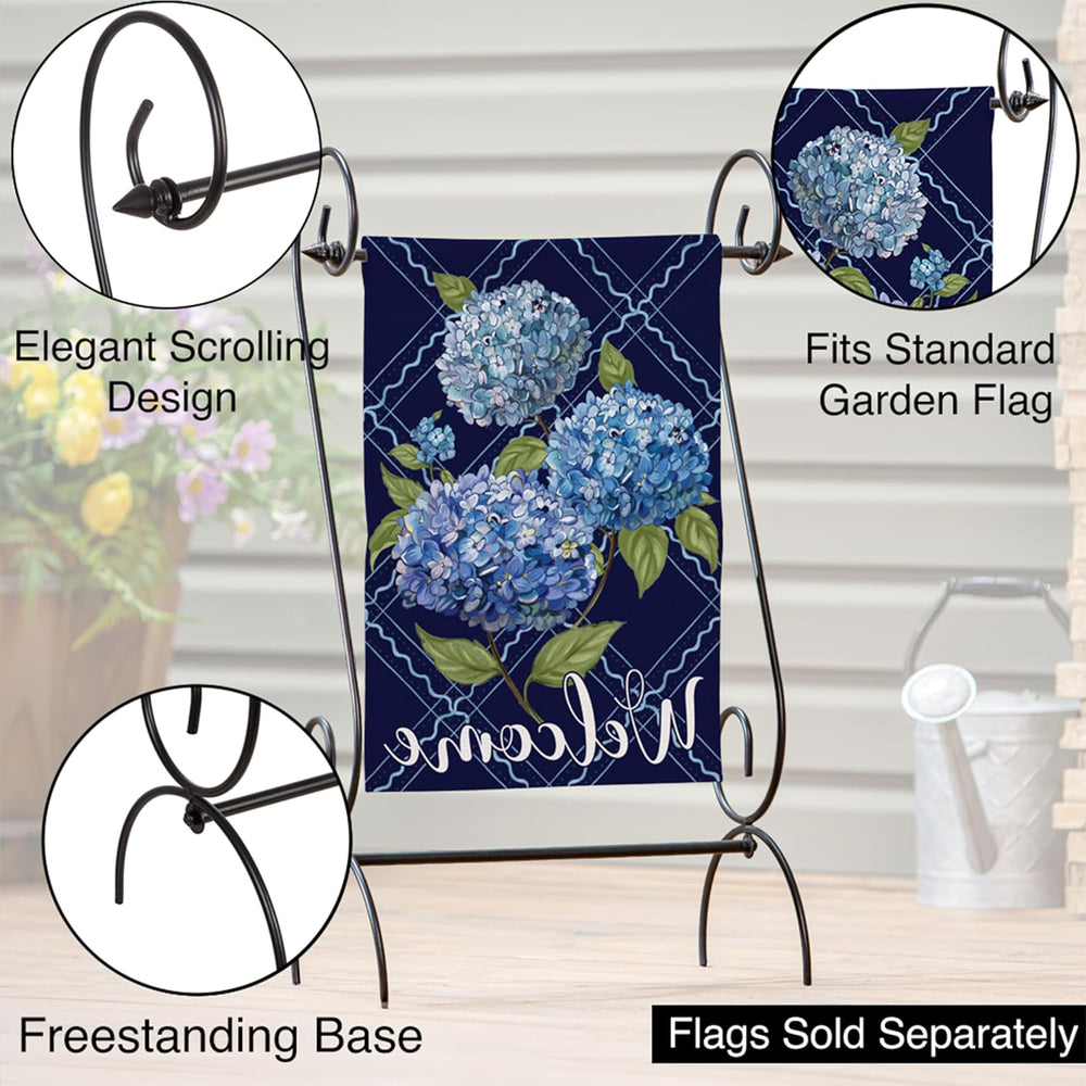 Evergreen Scroll American Garden Flag Stand | Premium Metal Iron Flag Holder ...
