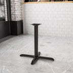 Flash Furniture Beverly 23.75" x 30" Restaurant Table X-Base with 3" Dia. Table Height Column & Glenbrook 30'' x 42'' Rectangular Table Top with Natural or Walnut Reversible Laminate Top