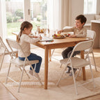 Kids Folding Chair Set 6-Pack, Plastic Chair with Metal Frame | Sturdy, Lightweight, Portable, Steel Frame, Easy Storage, Indoor Outdoor Use, Beige