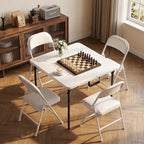 36" Folding Square Table, Portable Card Table with Built-in Handle, Compact Foldable Camping Picnic Table No Assembly, Easy Carry for BBQ, Party, Indoor Outdoor Use