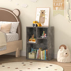 VECELO Small Bookshelf, 3 Cube Shelf, Fits Tallest Hardcovers, Horizontal Available, Short Bookcase for Small Spaces,Modern Gray