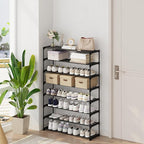 Calmootey 8-Tier Shoe Rack, Tall Large Capacity 40 Pairs Shoes Storage Organizer, Stackable Wide Shoe Shelf for Entryway, Hallway, Black