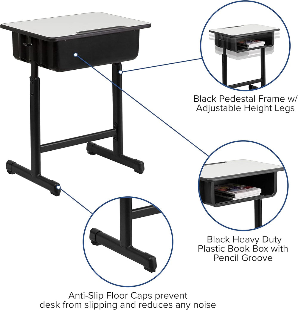 Flash Furniture Billie Open Front Student Desk for Classrooms or Remote Learn...