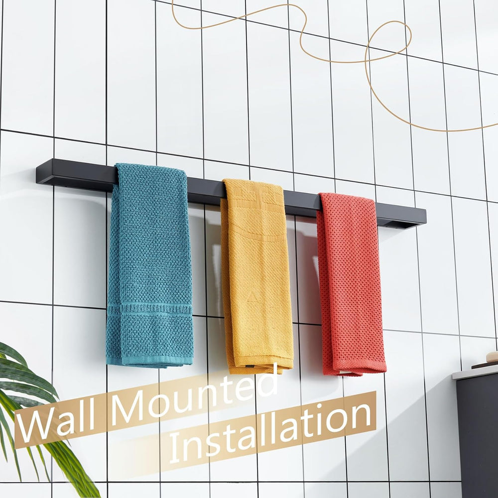 KOKOSIRI Towel Bar Matte Black Bath Towel Holder 32-Inch Kitchen Rack Stainle...
