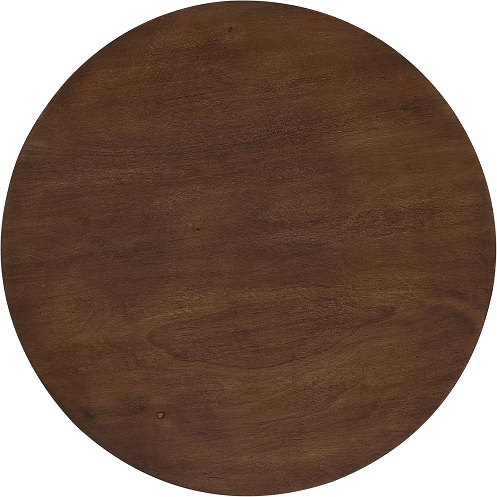 20'' Round End Table Wood Side Table for Living Room, Modern Mid-Cent...