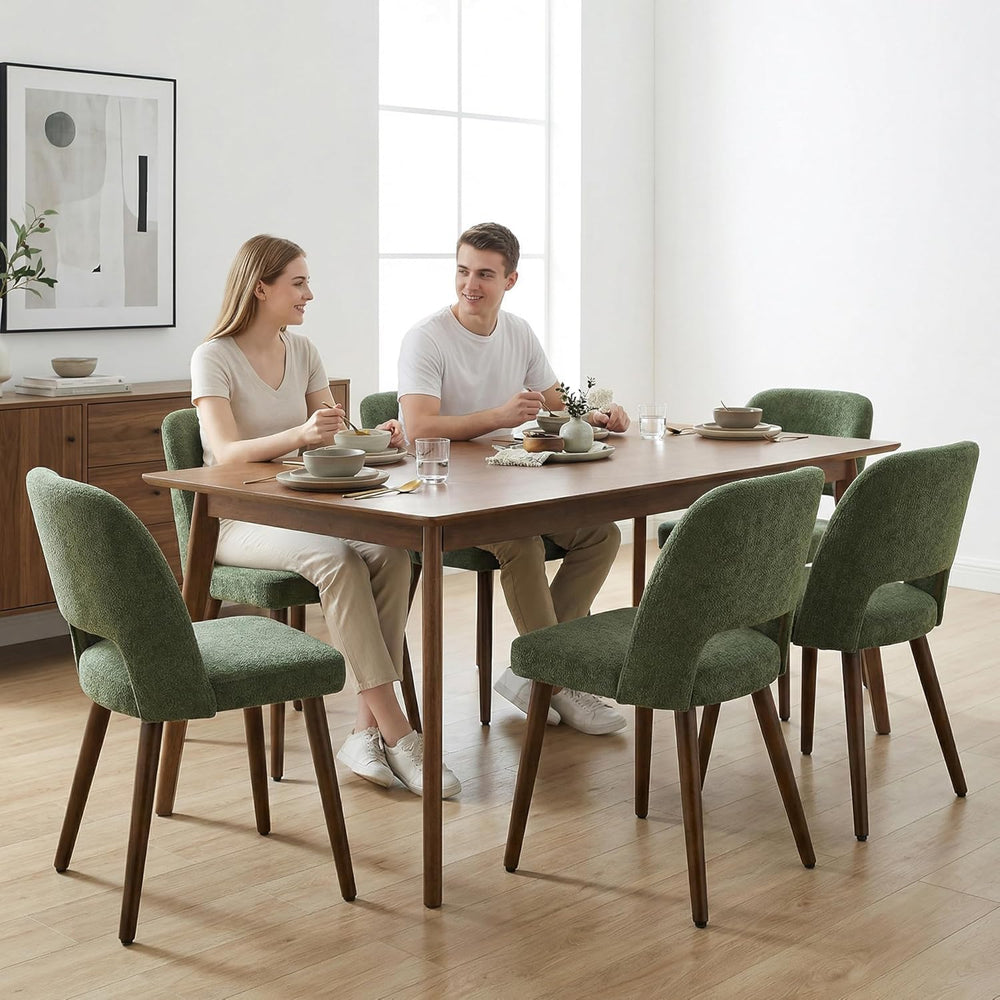 Usaint Wooden Dining Chairs Set of 4, 19.3" Modern Fabric Upholstered Di...