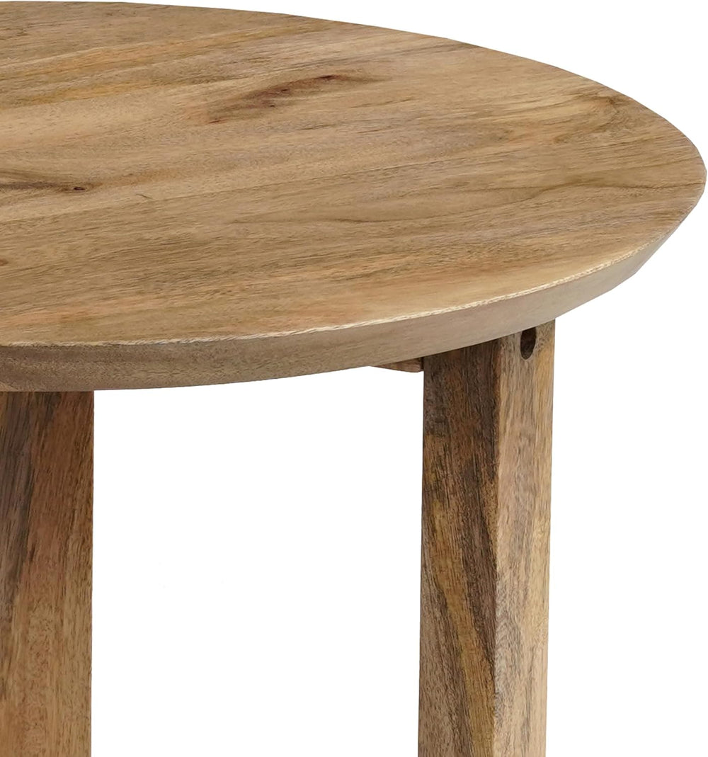TUP THE URBAN PORT Nina 18.5" Round Handcrafted Side End Table | Natural...