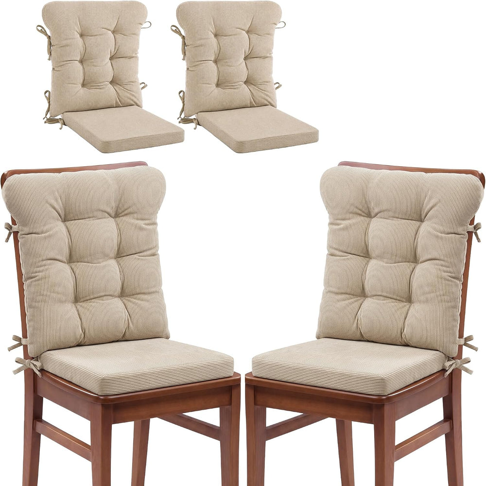 ROYALAY 2 Sets Cushions for Kitchen Chairs, Dining Chair Back Cushion with St...