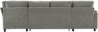 Eafurn Oversized U Shaped Sectional Sleeper Sofabed Pull Out Couch Bed for Living Room 6 Seater Upholstered Convertible Pullout Lounge Sofa Couch w/Storage Chaise, USB Ports for Living Room Apartment