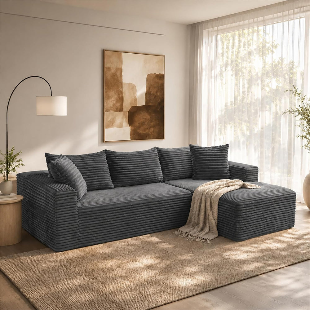 108" Modular Sectional Cloud Couch for Living Room Deep Seat L Shapes Co...