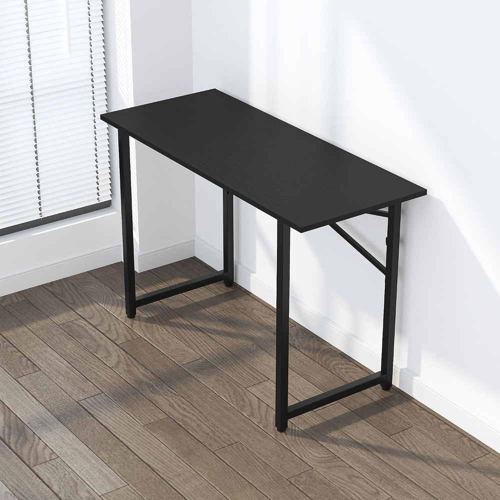 Lutown-Teen Folding Computer Desk 47 inch No Assembly Required, Black