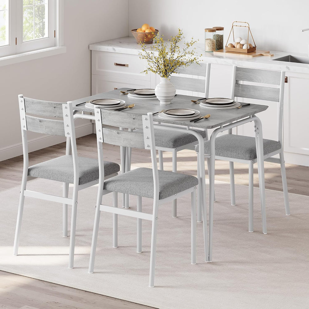 Dining Table for 4, Small Table and Chairs Set of 4, Square Dinette Set for 4...