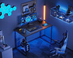 ODK 40 Inches Small Computer Desk, Home Office Desk for Small Spaces, Writing Desk with Headphone Hooks, Black