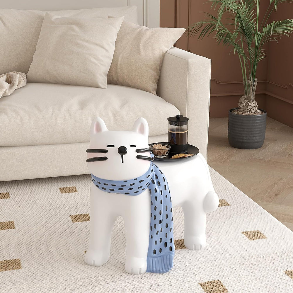 AETVRNI Adorable Cat-Shaped Side Table, 21" Lx13 Wx20 H,Animal-Shaped Re...