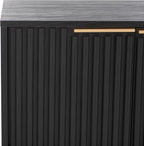 SAFAVIEH Lylia TV Stand for up to 65" Flatscreen – Black, 4 Doors with Interior Storage, Entertainment Media Console Cabinet (MED9623B)