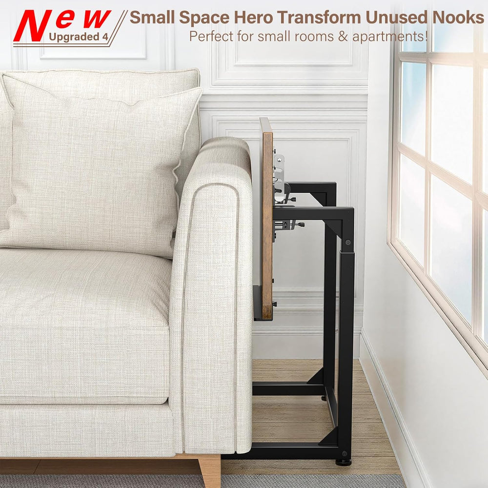 Upgrade Tv Tray Table Set of 2, 8-Level Adjustable Height Couch Side Table, 9...