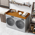 OfficeSimpli Washer Dryer Countertop, Made in USA, Non-Slip Pads, Easy Clean, Laundry Room Essentials and Decor, Washer Dryer Wood Top for Organization (Cafe Latte, Standard (27.5" x 54"))
