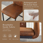 Baysitone Modern Dining Chairs Set of 4, Side Dining Room Chairs, High Back Kitchen Chairs with Suede Fabric Padded Seat for Dining Room,Kitchen, Living Room Brown