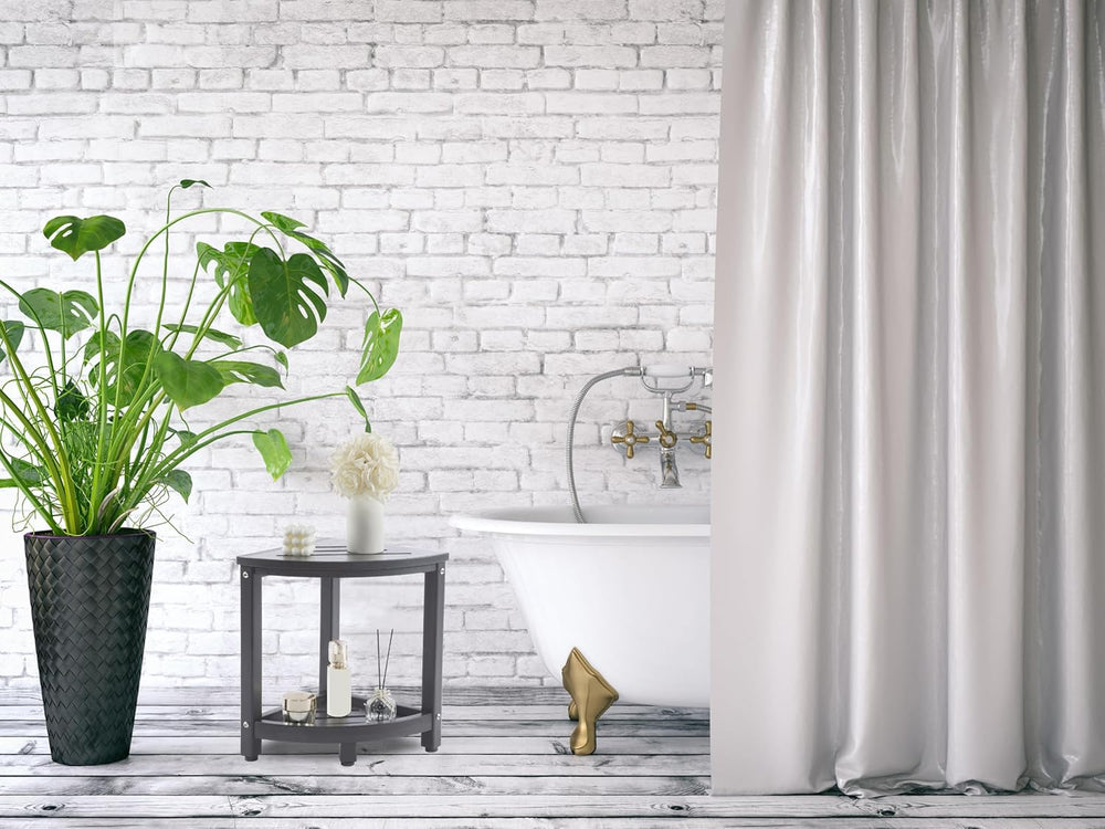 Shower Stool for Inside Shower Corner Shower bench with Storage Shelf Grey