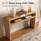 Hyfirm 51 Inch Long Rustic Burl Wooden Pattern Console Table, Farmhouse Sofa Table Behind Couch, 30” Tall Entryway Tables with Lower Shelf, Mid-Century Hallway Console for Living Room, Foyer, Cabin