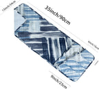 Brilliant Sunshine Blue Grey Stripes Patchwork Couch Armrest 5 Pockets Organizer, Slip Resistant Recliner Armchair Caddy, Washable Remote Controls Holder, Storage for Magazine, Tablet, iPad, Blue Grey