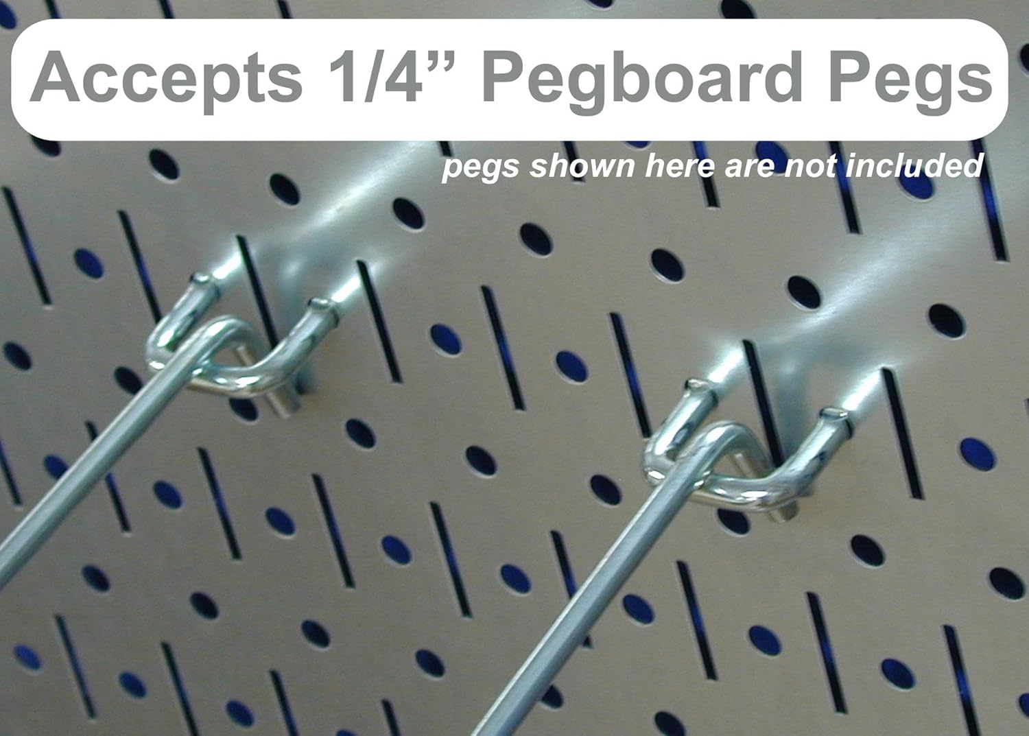 Wall Control Pegboard Organizer 4 ft. Metal Pegboard Standard Tool Storage Kit with Galvanized Toolboard and Blue Accessories
