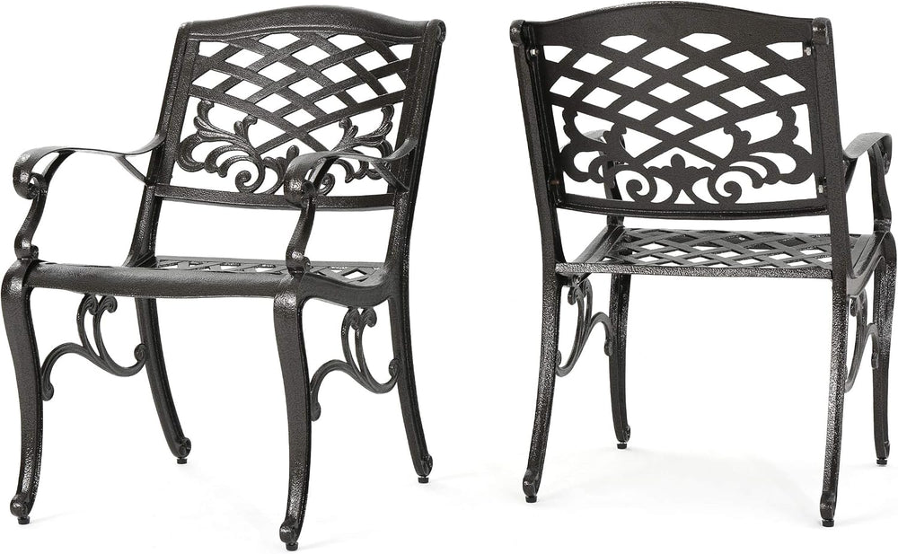 Christopher Knight Home Sarasota Outdoor Cast Aluminum Outdoor Chairs, 2-Pcs ...