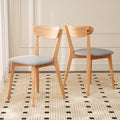 100% Solid Wood Dining Chairs,Mid Century Modern Dining Chairs with Upholstered Cushion,Kitchen,Dining Room Chairs Set of 2 (2, Original Color Grey Upholstery)