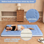 Dr.Futon Japanese Floor Futon Mattress Extra Thick Folding Roll Up Bed Topper Mat for Guest,Lounger and Tavel