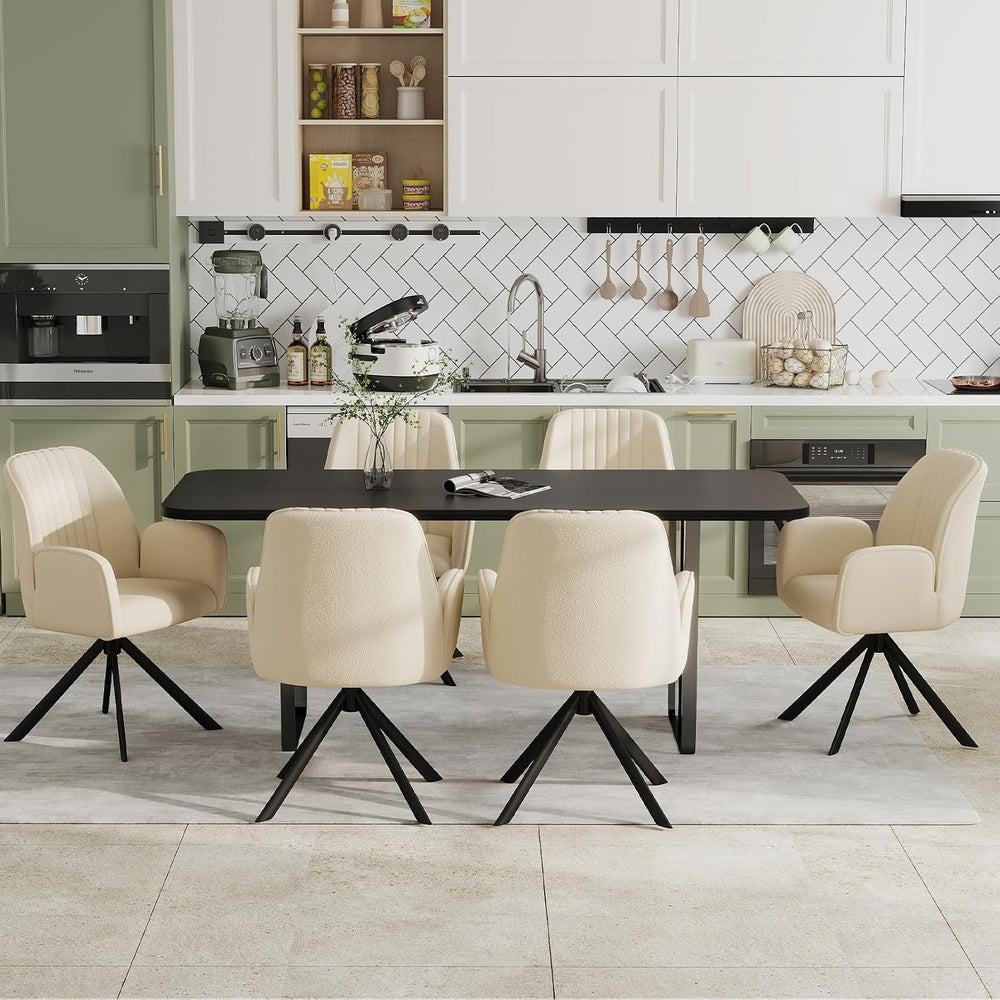 Furniliving Modern Swivel Dining Chairs, Upholstered Dining Chairs Set of 2, ...