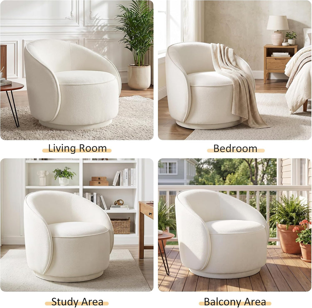 Swivel Accent Chairs Set of 2, 360° Comfy Barrel Swivel Club Armchair, Modern...