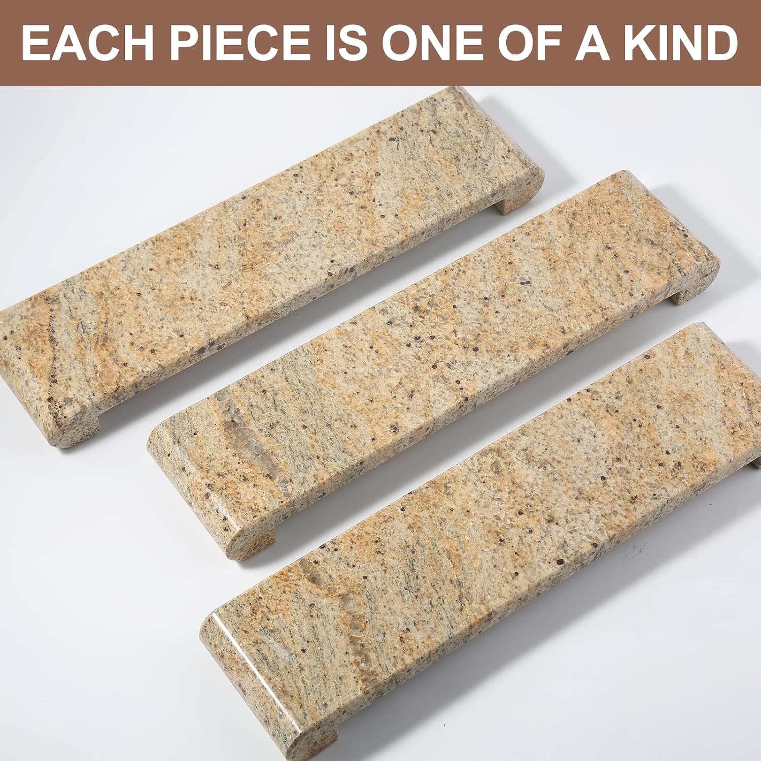 Natural Marble Tray Marble Pedestal Stand for Kitchen Counter, Bathroom, Home Decor, Small Plant Tray 4.02" x 15.98" Soap Dish Holder for Jewelry, Vanity, Counter Luxury Decorative Tray (Kashmir Gold)