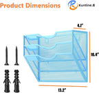 Kuntine.B Wall File Organizer Office Hanging Magazine Holder Wall File Organizer for Office Home (Blue, 3 Tier)