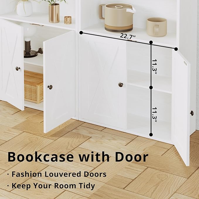 IRONCK Industrial Bookshelves and Bookcases with Doors 11.8 in Depth Floor St...