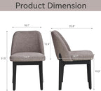 VKNOW Wooden Dining Chairs Set of 2, Upholstered Dining Room Chairs with Rubberwood Legs and Padded Seats, Kitchen Chairs for Restaurant Kitchen Living Room, Brown