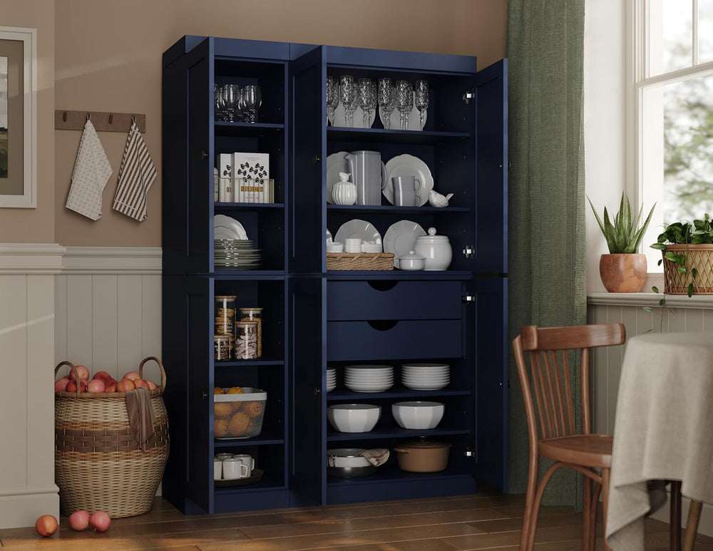 Palace Imports Solid Wood Kitchen Pantry Cabinet - 71.5" H x 48.5"W...