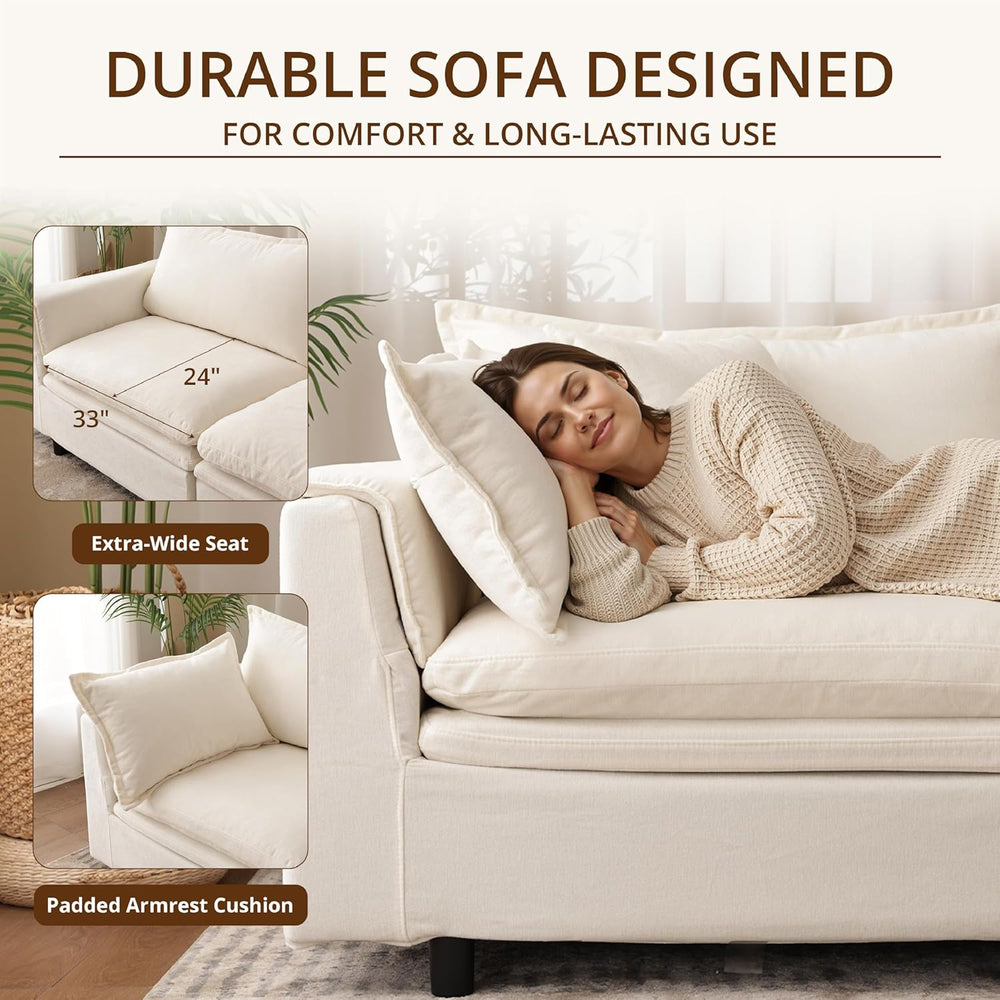 113.4'' Modular Sectional Sofa with Storage Ottoman, Oversized L Shap...