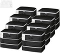 Comforter Storage Bag - Large Capacity Blanket Storage Bags 3-Layer Ultra Space Saving Self Compression Organizer, Washable Compression Bags for Storage Comforter Blanket, 8-Pack, Black